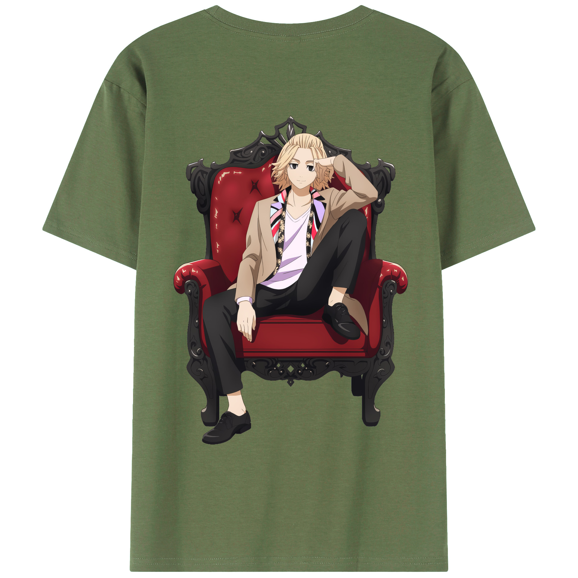 （画像用） 東京リベンジャーズ Tokyo Revengers 綿100％ メンズ半袖Tシャツ（バックプリント） 通気性